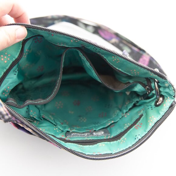 Lug Swivel Crossbody Purse Convertible Bag Pockets Floral Multicolor Black - Picture 10 of 14